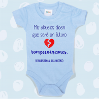 Body "Mis abuelos dicen que seré un futuro rompecorazones" manga corta Body divertido en manga corta
varios colores