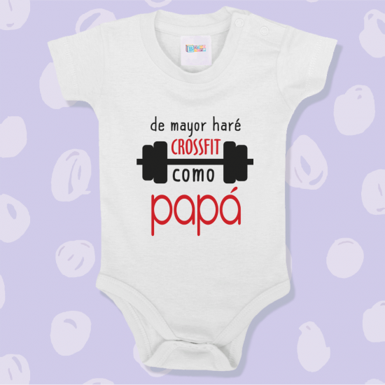 estoy feliz código Morse tubería Body para bebé de 3 a 12 meses con diseño divertido, original y gracioso "de  mayor haré crossfit como papá" en varios colores y con manga larga o manga  corta