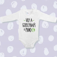 Body "voy a gobernar el mundo" manga larga Body divertido en manga larga