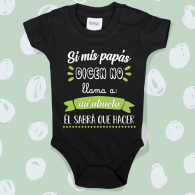 Body "Si mis papas dicen no... llama a mis abuelos" manga corta Body divertido personalizable
varios colores