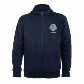 SUDADERA CON CAPUCHA Y CREMALLERA ADULTO UNISEX BLAS GÁMEZ AZUL MARINO + NOMBRE