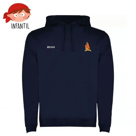 SUDADERA CON CAPUCHA INFANTIL GARCÍA BRUSTENGA AZUL MARINO + NOMBRE
