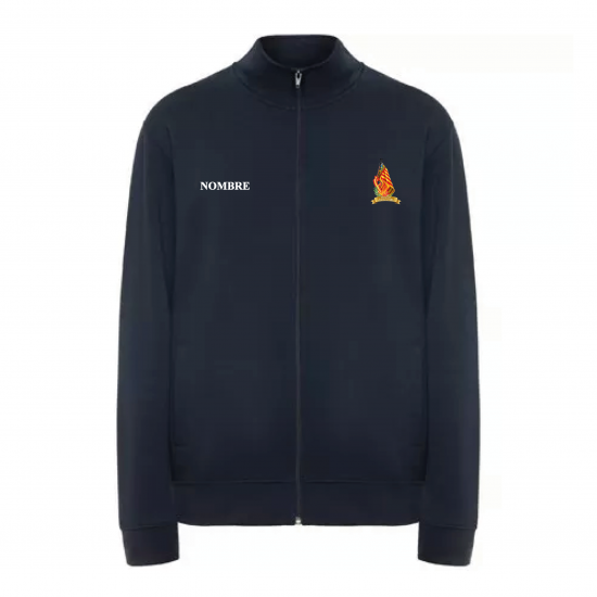 SUDADERA CON CREMALLERA ADULTO UNISEX GARCÍA BRUSTENGA AZUL MARINO + NOMBRE