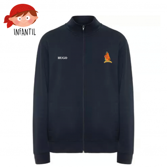 SUDADERA CON CREMALLERA INFANTIL GARCÍA BRUSTENGA AZUL MARINO + NOMBRE
