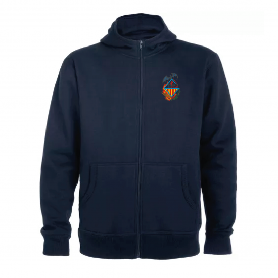 SUDADERA CON CAPUCHA Y CREMALLERA ADULTO UNISEX MONTEOLIVETE AZUL MARINO + NOMBRE