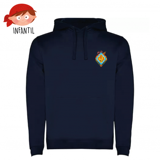 SUDADERA CON CAPUCHA URBAN INFANTIL MONTEOLIVETE AZUL MARINO + NOMBRE